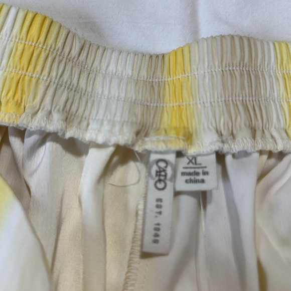 Cato Yellow White Women's Pants Split Front Harem Palazzo Wide Leg XL NWT - Picture 5 of 7